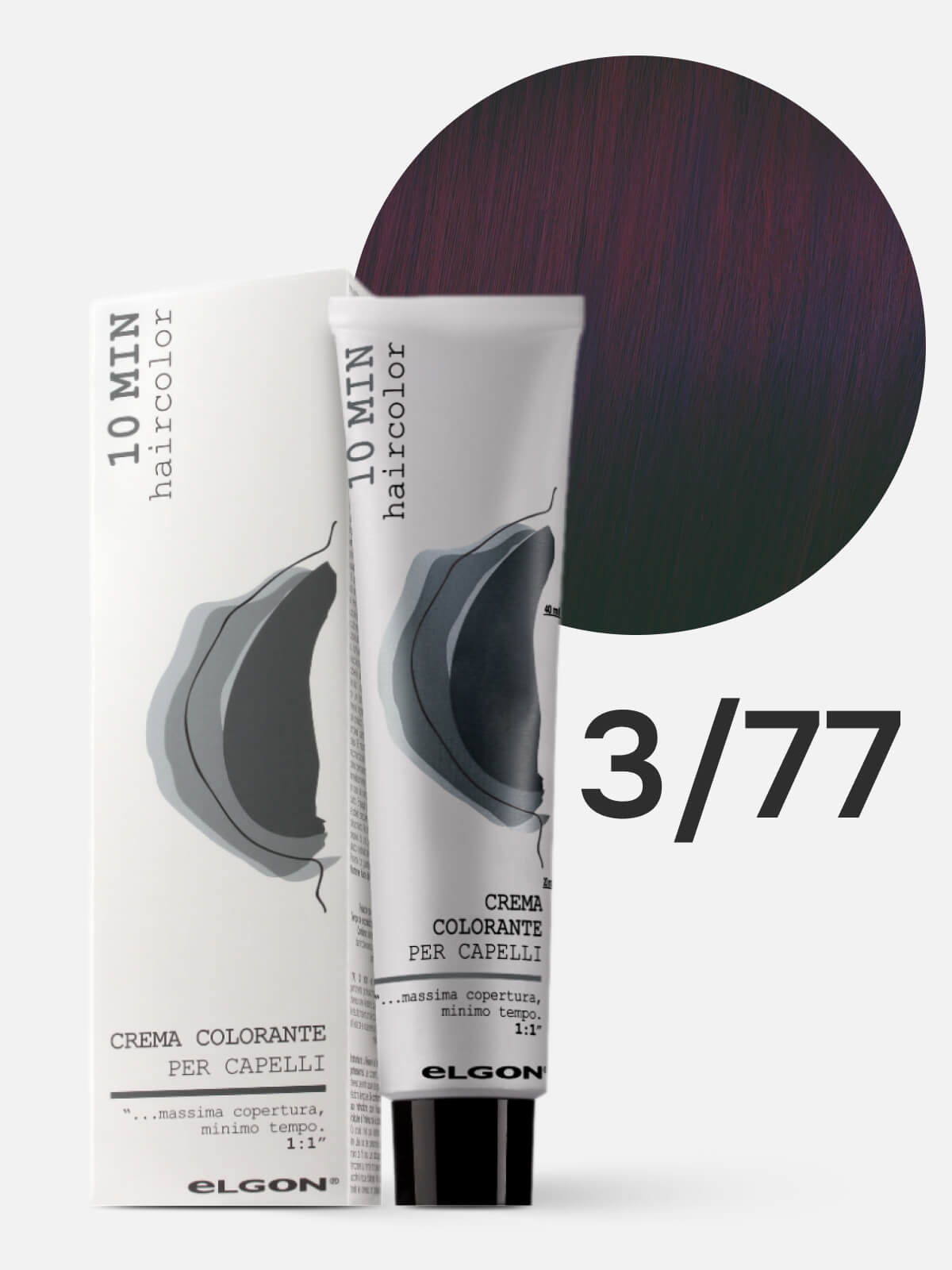 elgon 10 min Крем краска для волос 3/77 черничный 60мл ELGON 10 MIN Крем-краска для волос 3/77 черничный 60мл — изображение 1