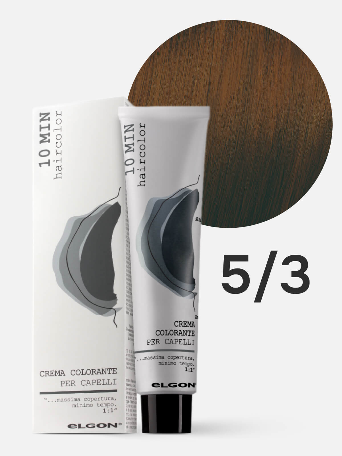 elgon 10 min Крем краска для волос 5/3 золотистый светло коричневый 60мл ELGON 10 MIN Крем-краска для волос 5/3 золотистый светло-коричневый 60мл — изображение 1