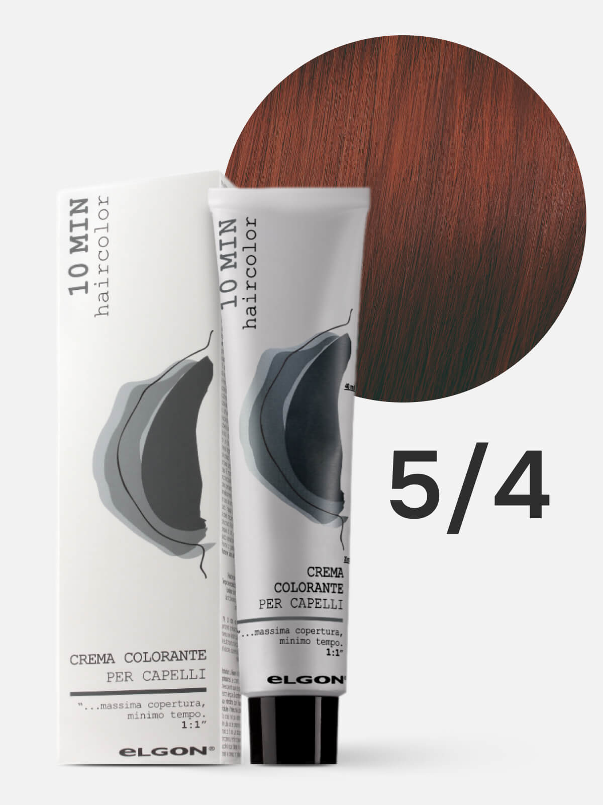 elgon 10 min Крем краска для волос 5/4 медный светло коричневый costano chiaro rame 60мл ELGON 10 MIN Крем-краска для волос 5/4 медный светло-коричневый Costano Chiaro Rame 60мл — изображение 1