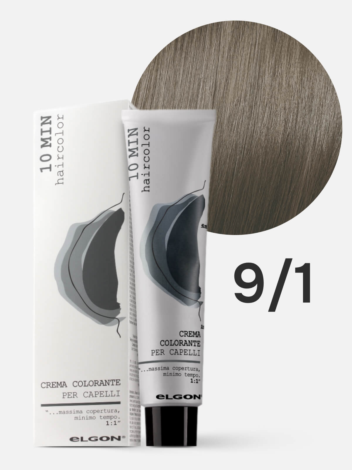 elgon 10 min Крем краска для волос 9/1 очень светлый блонд пепельный 60мл ELGON 10 MIN Крем-краска для волос 9/1 очень светлый блонд пепельный 60мл — изображение 1
