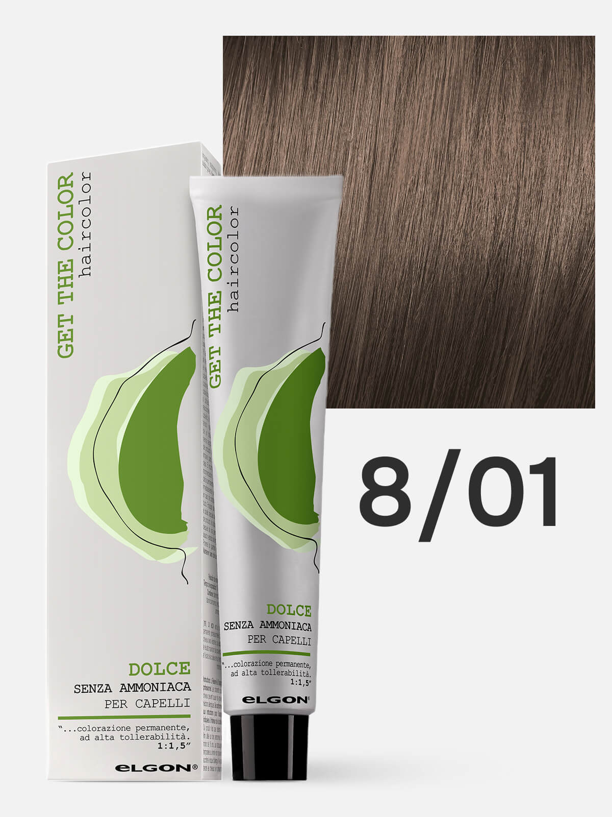 elgon get the color dolce Краска для волос без аммиака 8.01 пепельный натуральный светло русый 100мл ELGON GET THE COLOR DOLCE Краска для волос без аммиака 8.01 пепельный натуральный светло-русый 100мл — изображение 1