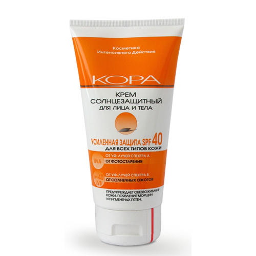 Крем солнцезащитный spf40 для лица и тела 150 мл kora 42306 Крем солнцезащитный SPF40 для лица и тела 150 мл KORA 42306 — изображение 1