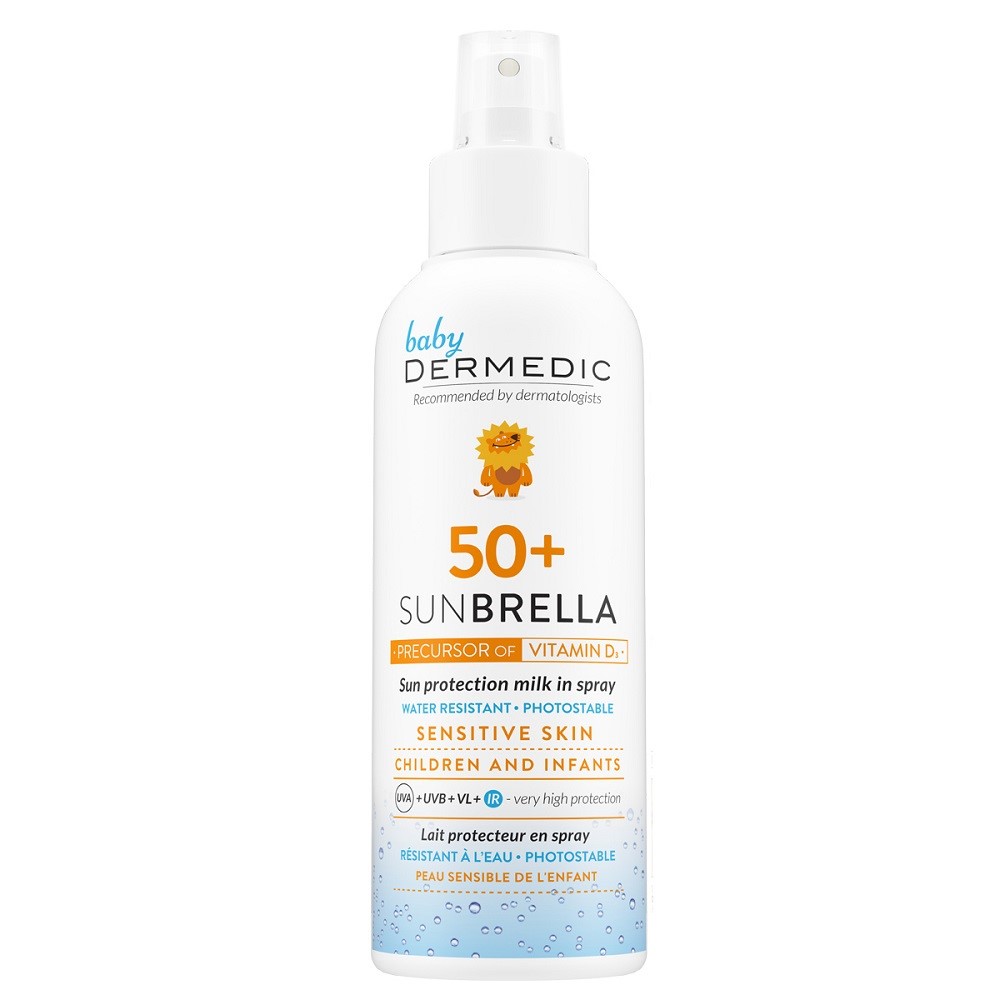 sunbrella sun protection milk in spray for sensitive skin spf50 Защитное молочко спрей для детей 150 мл dermedic Sunbrella Sun Protection Milk In Spray For Sensitive Skin SPF50 Защитное молочко-спрей для детей 150 мл DERMEDIC — изображение 1