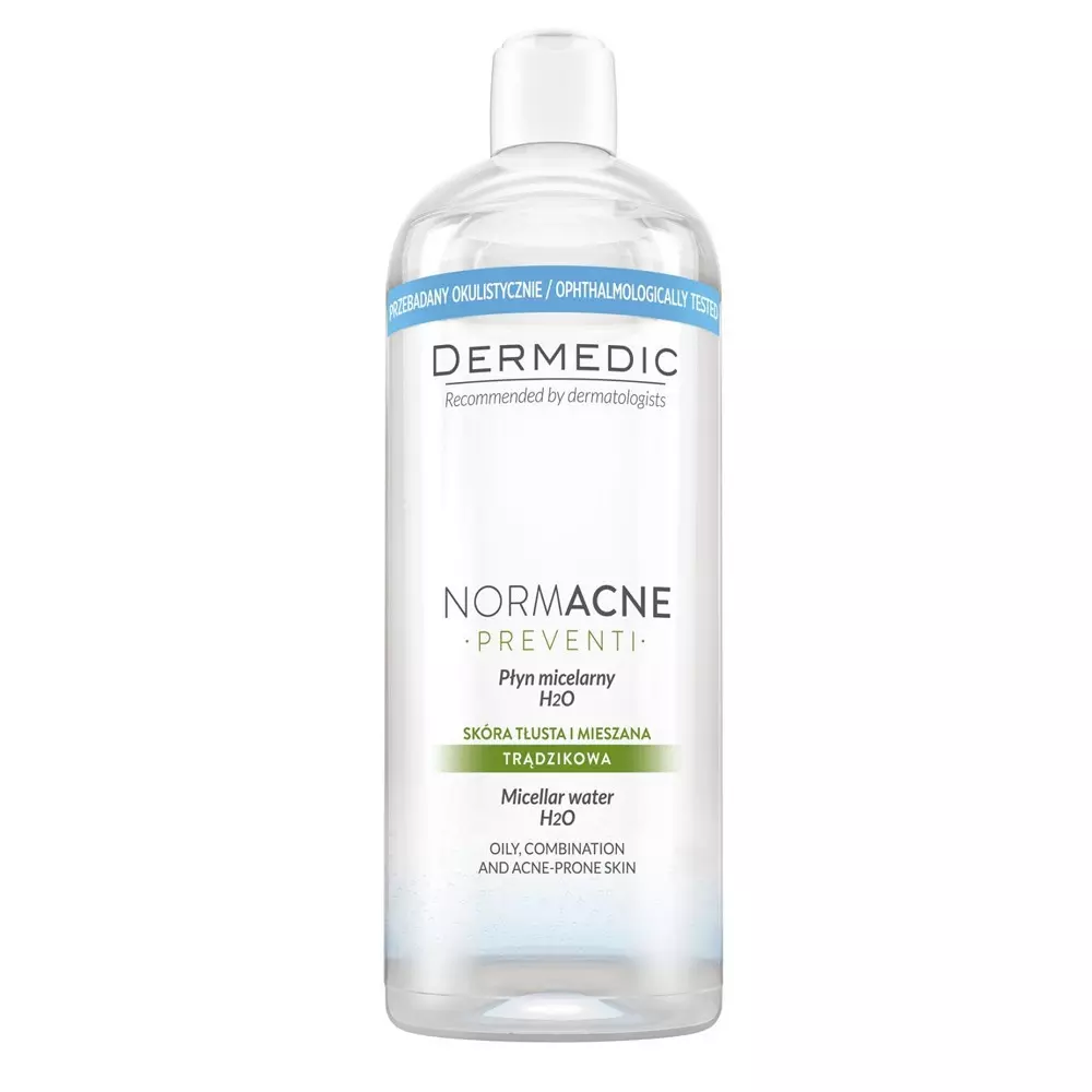 dermedic normacne Мицеллярная вода h2o для жирной кожи 500 мл Dermedic Normacne Мицеллярная вода H2O для жирной кожи 500 мл — изображение 1