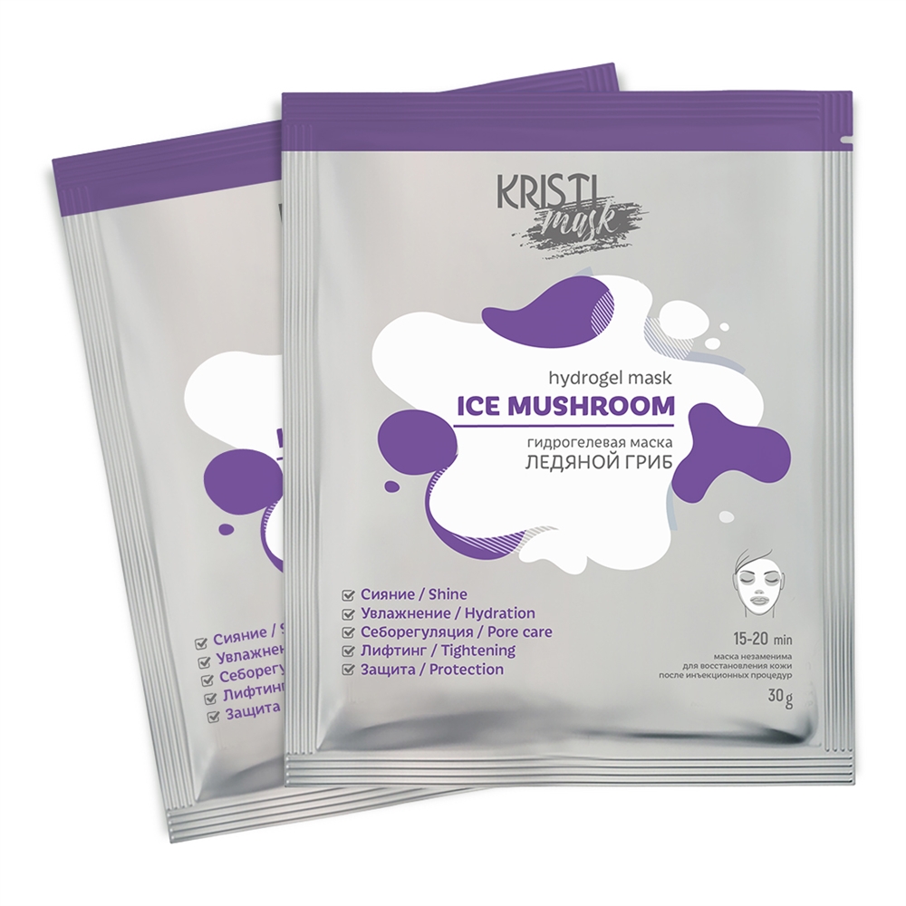 kristi hydrogel mask ice mushroom Гидрогелевая маска ЛЕДЯНОЙ ГРИБ 1 шт KRISTI HYDROGEL MASK ICE MUSHROOM Гидрогелевая маска ЛЕДЯНОЙ ГРИБ 1 шт — изображение 1