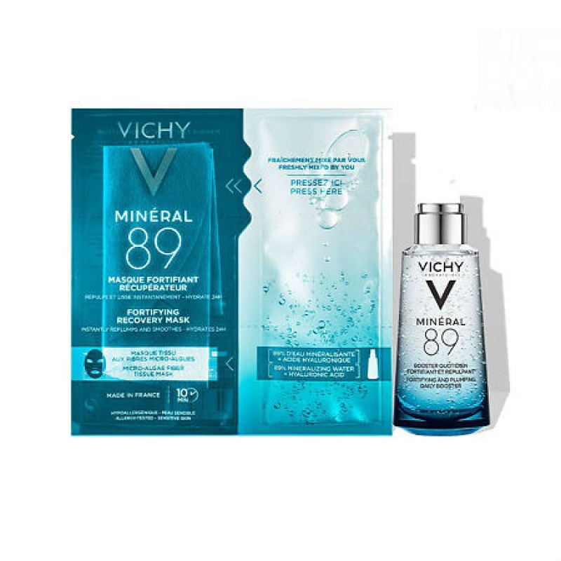 vichy mineral 89 НАБОР, Гель сыворотка 50 мл + Экспресс маска 29 мл, 1 уп. VICHY Mineral 89 НАБОР, Гель-сыворотка 50 мл + Экспресс-маска 29 мл, 1 уп. — изображение 1