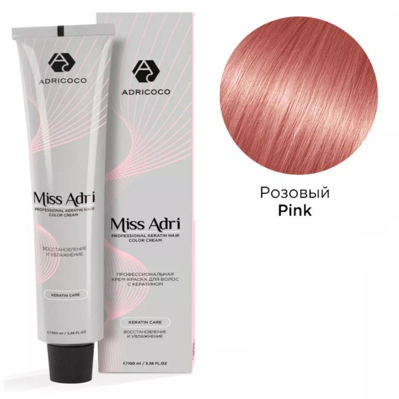 Крем краска для волос adricoco miss adri оттенок pink Розовый 100 мл Крем-краска для волос ADRICOCO Miss Adri оттенок Pink Розовый 100 мл — изображение 1