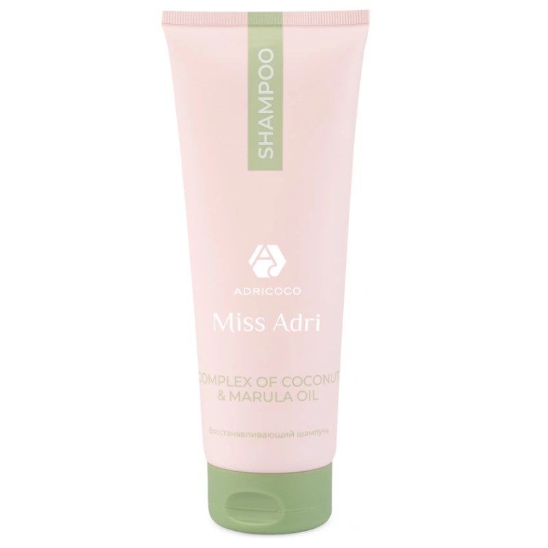 Восстанавливающий шампунь для волос adricoco miss adri complex of coconut & marula oil 250 мл Восстанавливающий шампунь для волос ADRICOCO Miss Adri Complex of coconut & marula oil 250 мл — изображение 1