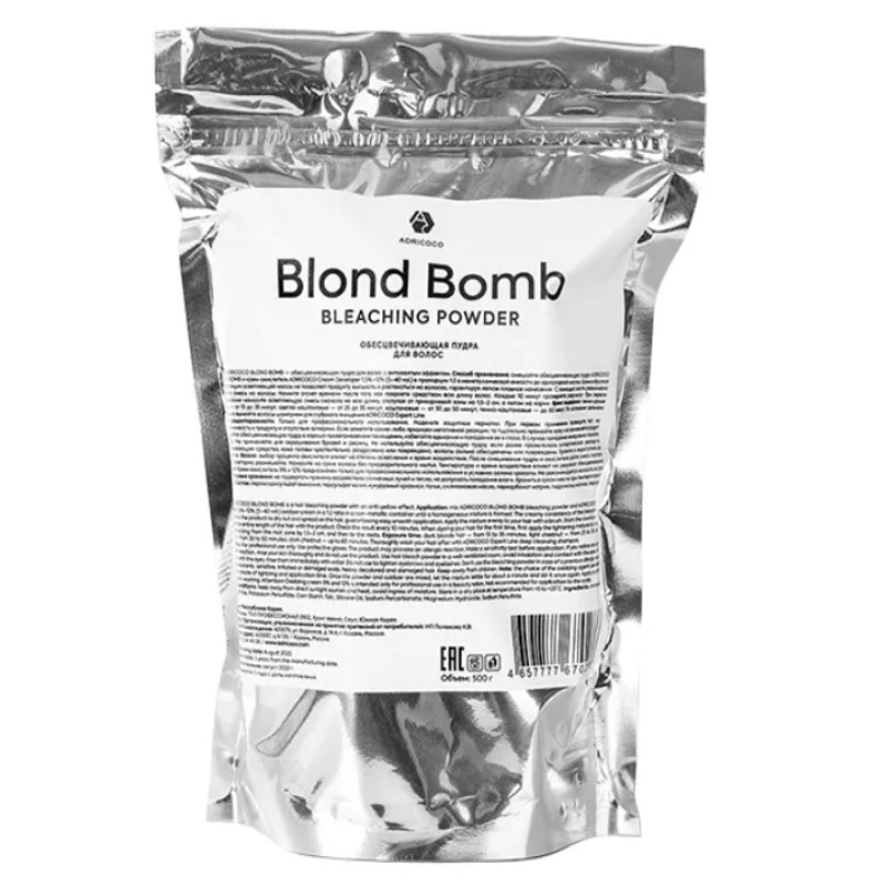 Обесцвечивающая пудра для волос adricoco blond bomb, 500 гр Обесцвечивающая пудра для волос ADRICOCO Blond Bomb, 500 гр — изображение 1