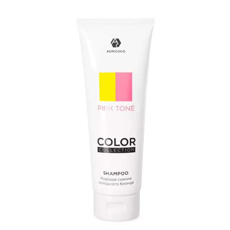 Оттеночный шампунь adricoco color collection pink tone с кератином и маслом камелии 250 мл Оттеночный шампунь ADRICOCO COLOR COLLECTION PINK TONE с кератином и маслом камелии 250 мл — изображение 1
