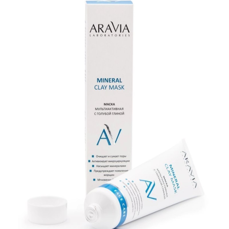 Маска мультиактивная с голубой глиной mineral clay mask, 100 мл aravia Маска мультиактивная с голубой глиной Mineral Clay Mask, 100 мл ARAVIA — изображение 1