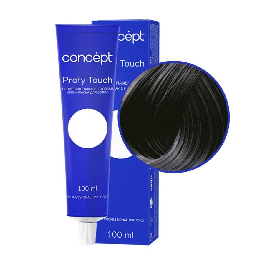 profy touch Стойкая крем краска для волос 1.0 Черный 100 мл concept Profy Touch Стойкая крем-краска для волос 1.0 Черный 100 мл CONCEPT — изображение 1