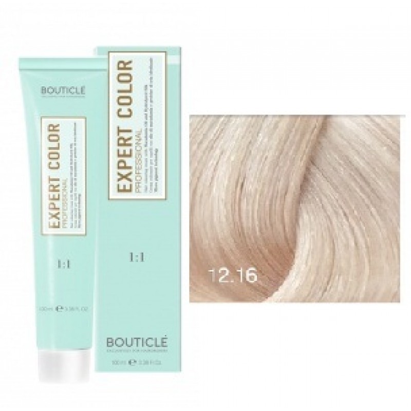 bouticle expert color 12.16 Перманентная крем краска для волос Холодный перламутровый экстра блондин 100 мл BOUTICLE Expert Color 12.16 Перманентная крем-краска для волос Холодный перламутровый экстра блондин 100 мл — изображение 1