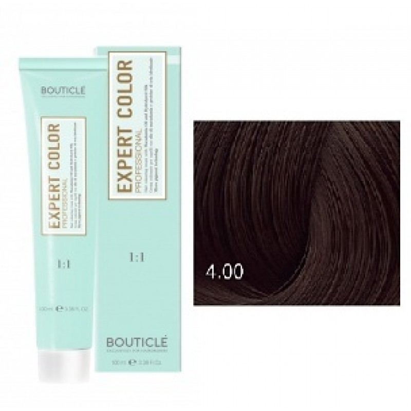 bouticle expert color 4.00 Перманентная крем краска для волос Шатен для седины 100 мл BOUTICLE Expert Color 4.00 Перманентная крем-краска для волос Шатен для седины 100 мл — изображение 1