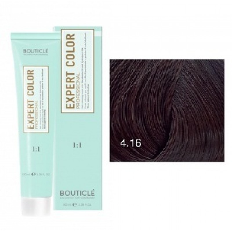 bouticle expert color 4.16 Перманентная крем краска для волос Шатен пепельно фиолетовый 100 мл BOUTICLE Expert Color 4.16 Перманентная крем-краска для волос Шатен пепельно фиолетовый 100 мл — изображение 1