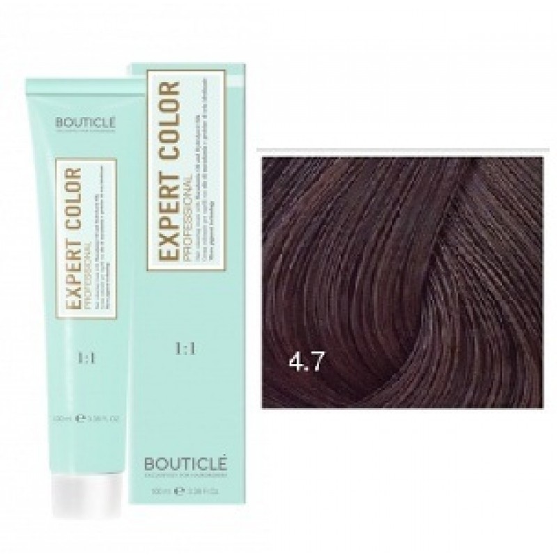 bouticle expert color 4.7 Перманентная крем краска для волос Темный шоколад 100 мл BOUTICLE Expert Color 4.7 Перманентная крем-краска для волос Темный шоколад 100 мл — изображение 1