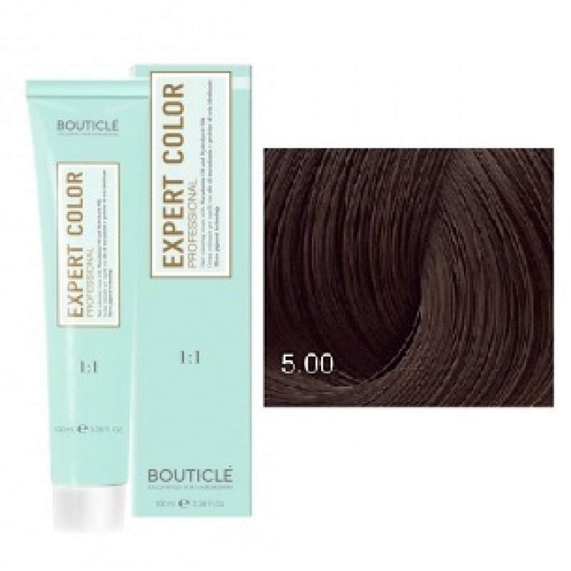 bouticle expert color 5.00 Перманентная крем краска для волос Светлый шатен для седины 100 мл BOUTICLE Expert Color 5.00 Перманентная крем-краска для волос Светлый шатен для седины 100 мл — изображение 1