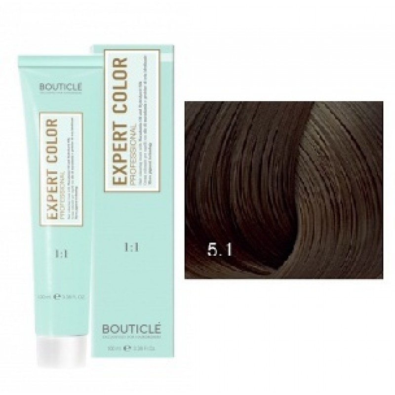 bouticle expert color 5.1 Перманентная крем краска для волос Светлый шатен пепельный 100 мл BOUTICLE Expert Color 5.1 Перманентная крем-краска для волос Светлый шатен пепельный 100 мл — изображение 1