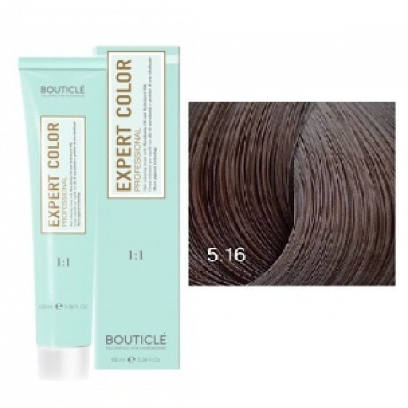 bouticle expert color 5.16 Перманентная крем краска для волос Светлый шатен пепельно фиолетовый 100 мл BOUTICLE Expert Color 5.16 Перманентная крем-краска для волос Светлый шатен пепельно фиолетовый 100 мл — изображение 1