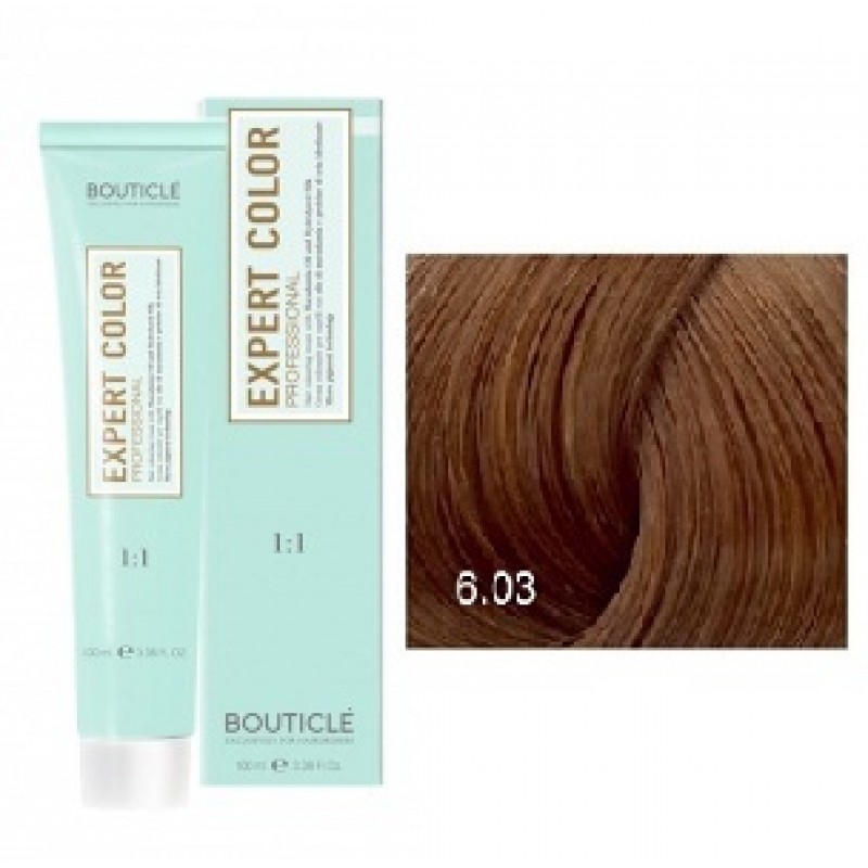 bouticle expert color 6.03 Перманентная крем краска для волос Темно русый натурально золотистый 100 мл BOUTICLE Expert Color 6.03 Перманентная крем-краска для волос Темно-русый натурально золотистый 100 мл — изображение 1
