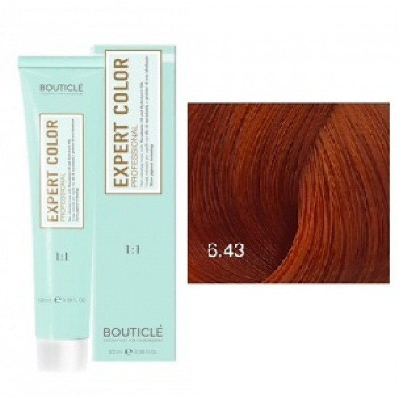 bouticle expert color 6.43 Перманентная крем краска для волос Темно русый медно золотистый 100 мл BOUTICLE Expert Color 6.43 Перманентная крем-краска для волос Темно-русый медно золотистый 100 мл — изображение 1