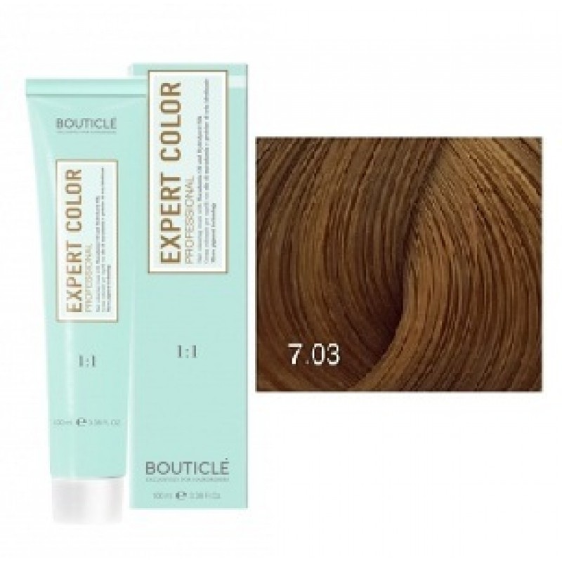 bouticle expert color 7.03 Перманентная крем краска для волос Русый натурально золотистый 100 мл BOUTICLE Expert Color 7.03 Перманентная крем-краска для волос Русый натурально золотистый 100 мл — изображение 1