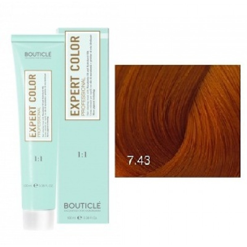 bouticle expert color 7.43 Перманентная крем краска для волос Русый медно золотистый 100 мл BOUTICLE Expert Color 7.43 Перманентная крем-краска для волос Русый медно золотистый 100 мл — изображение 1