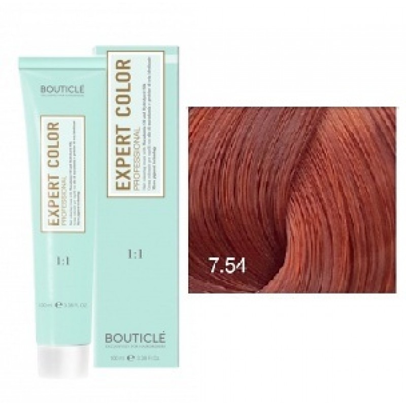 bouticle expert color 7.54 Перманентная крем краска для волос Русый красно медный 100 мл BOUTICLE Expert Color 7.54 Перманентная крем-краска для волос Русый красно медный 100 мл — изображение 1
