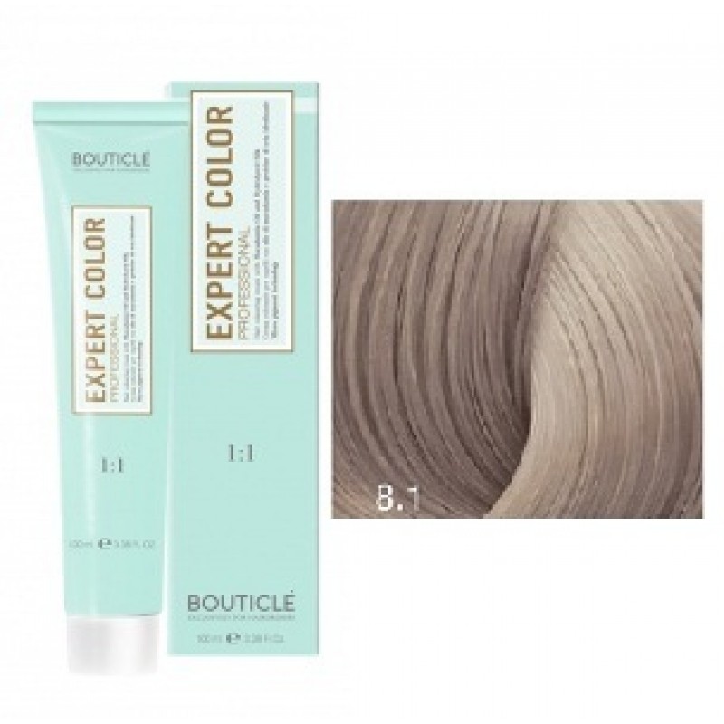 bouticle expert color 8.1 Перманентная крем краска для волос Светло русый пепельный 100 мл BOUTICLE Expert Color 8.1 Перманентная крем-краска для волос Светло русый пепельный 100 мл — изображение 1