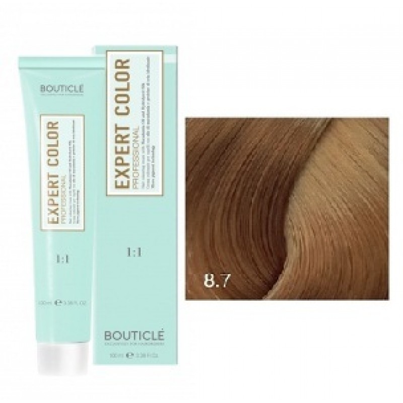 bouticle expert color 8.7 Перманентная крем краска для волос Капучино 100 мл BOUTICLE Expert Color 8.7 Перманентная крем-краска для волос Капучино 100 мл — изображение 1
