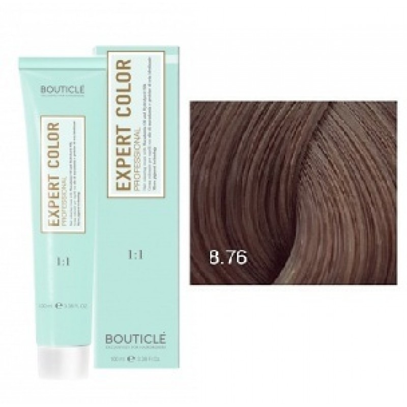 bouticle expert color 8.76 Перманентная крем краска для волос Светло русый коричнево фиолетовый 100 мл BOUTICLE Expert Color 8.76 Перманентная крем-краска для волос Светло русый коричнево-фиолетовый 100 мл — изображение 1