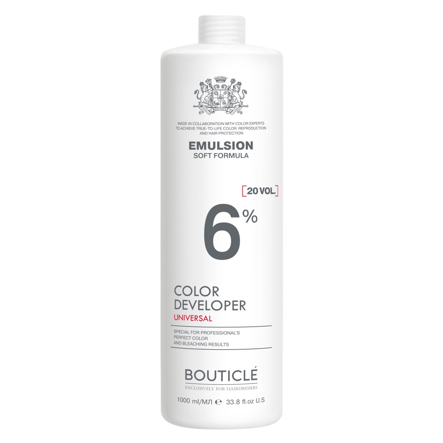 bouticle color developer emulsion 6% 20 vol Окисляющая эмульсия 1000 мл BOUTICLE Color Developer Emulsion 6% 20 vol Окисляющая эмульсия 1000 мл — изображение 1