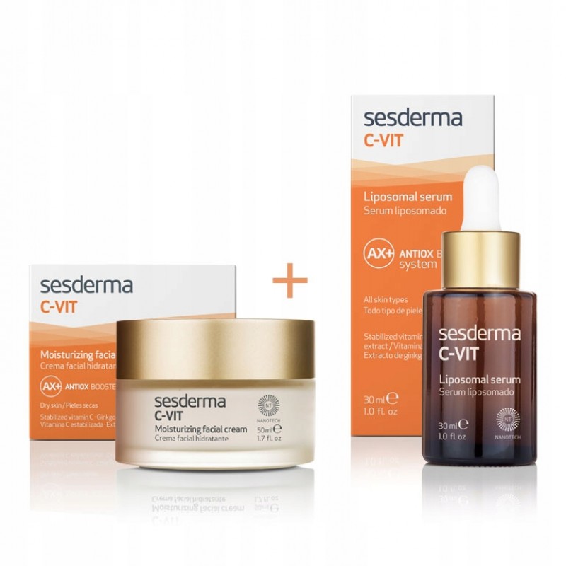 sesderma Набор: c vit liposomal serum Сыворотка липосомальная с витамином С 30 мл + c vit moisturizing facial cream Крем увлажняющий для лица 50 мл SesDerma Набор: C-VIT Liposomal serum Сыворотка липосомальная с витамином С 30 мл + C-VIT Moisturizing facial cream Крем увлажняющий для лица 50 мл — изображение 1