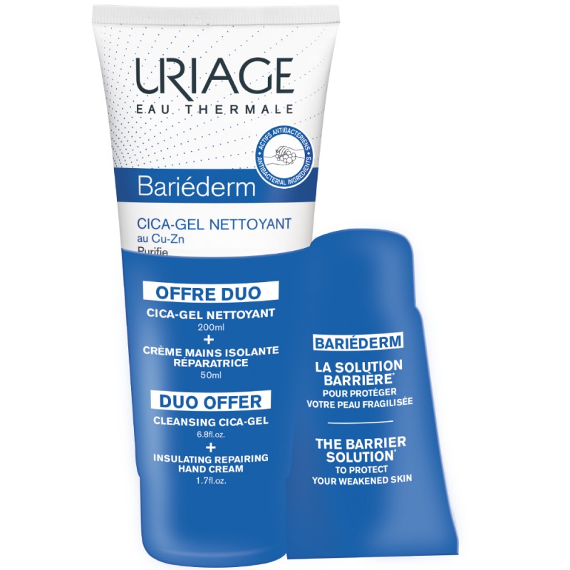uriage bariederm Набор Очищающий цика гель 200 мл + Крем для рук 50 мл URIAGE Bariederm Набор Очищающий цика-гель 200 мл + Крем для рук 50 мл — изображение 1