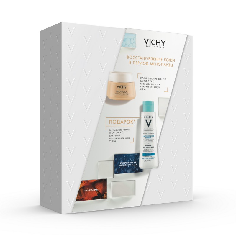 vichy neovadiol НАБОР, Крем уход для кожи в период менопаузы для норм.комб. кожи, 50 мл + purete thermale Молочко мицелл. для норм.сух. кожи, 200 мл VICHY Neovadiol НАБОР, Крем-уход для кожи в период менопаузы для норм.комб. кожи, 50 мл + Purete Thermale Молочко мицелл. для норм.сух. кожи, 200 мл — изображение 1