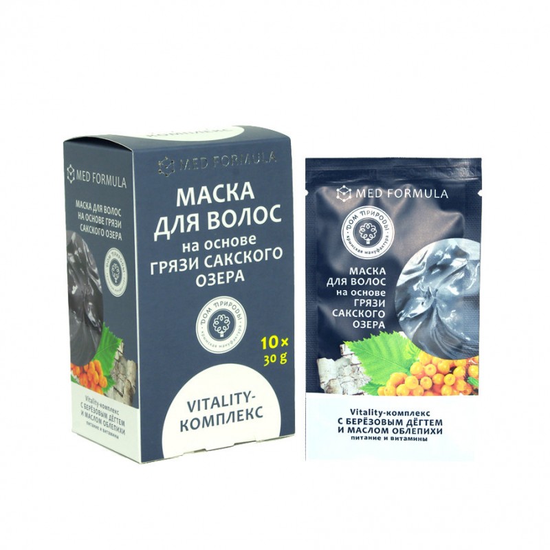 Маски для волос на основе грязи Сакского озера vitality КОМПЛЕКС, 30 г*10 Маски для волос на основе грязи Сакского озера VITALITY-КОМПЛЕКС, 30 г*10 — изображение 1