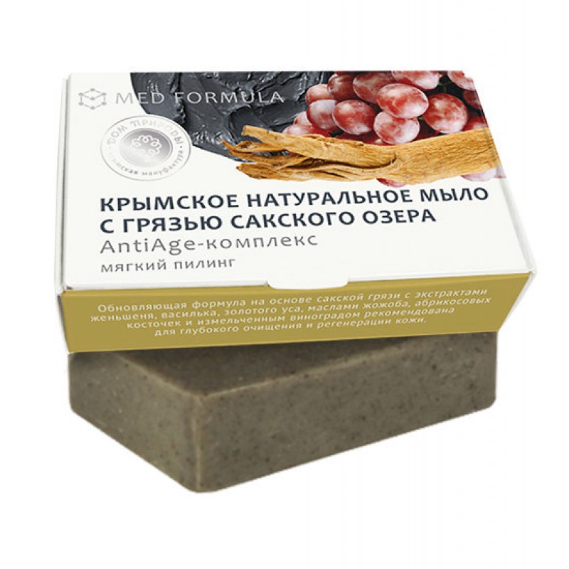 Крымское натуральное мыло на основе грязи Сакского озера antiage КОМПЛЕКС, 100 г Крымское натуральное мыло на основе грязи Сакского озера AntiAge-КОМПЛЕКС, 100 г — изображение 1