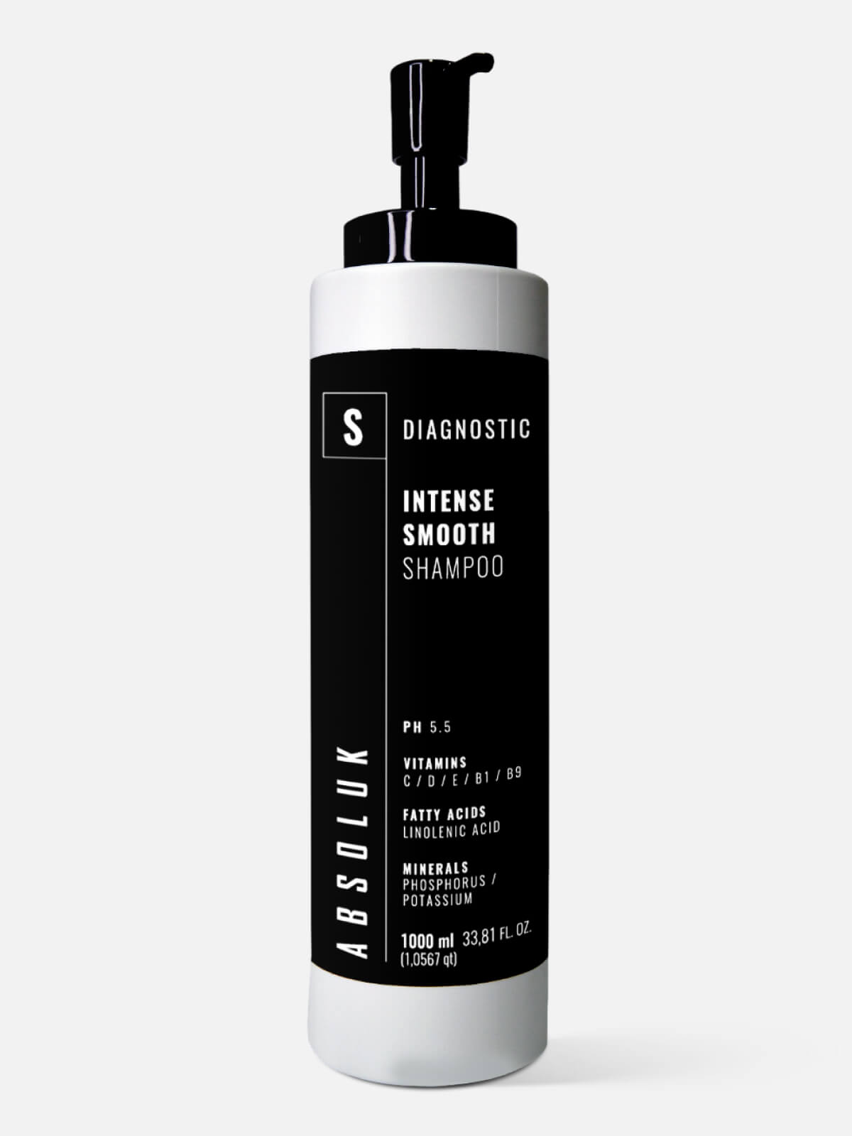 absoluk diagnostic intense smooth Шампунь дисциплинирующий для непослушных волос intense smooth shampoo 1000мл ABSOLUK DIAGNOSTIC INTENSE SMOOTH Шампунь дисциплинирующий для непослушных волос INTENSE SMOOTH SHAMPOO 1000мл — изображение 1