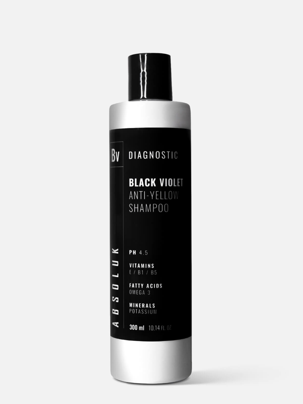 absoluk diagnostic black violet Шампунь анти жёлтый для волос black violet anti yellow shampoo 300мл ABSOLUK DIAGNOSTIC BLACK VIOLET Шампунь анти-жёлтый для волос BLACK VIOLET ANTI-YELLOW SHAMPOO 300мл — изображение 1