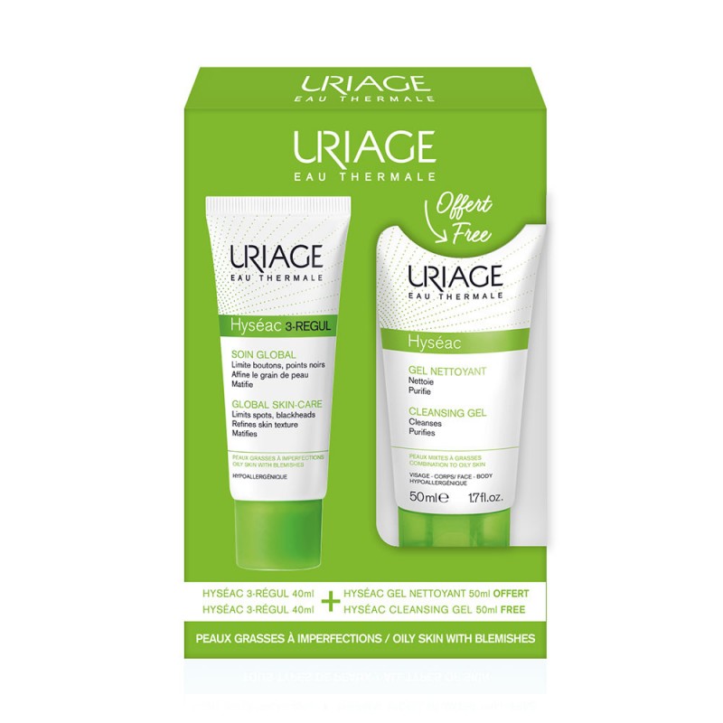 uriage hyseac 3 regul Набор Универсальный уход для лица 40 мл + Очищающий гель 50 мл URIAGE Hyseac 3-REGUL Набор Универсальный уход для лица 40 мл + Очищающий гель 50 мл — изображение 1