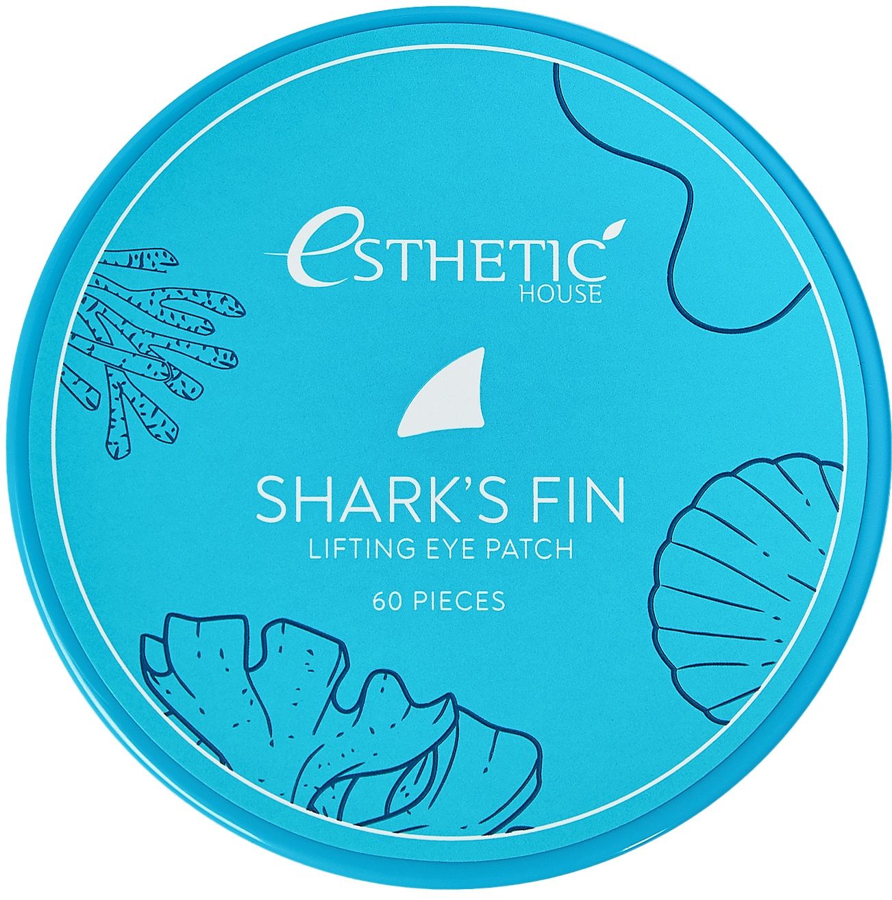 esh012449, Гидрогелевые патчи для глаз ПЛАВНИК АКУЛЫ shark's fin lifting eye patch, 60 шт, esthetic house esh012449, Гидрогелевые патчи для глаз ПЛАВНИК АКУЛЫ Shark's Fin Lifting Eye Patch, 60 шт, ESTHETIC HOUSE — изображение 1