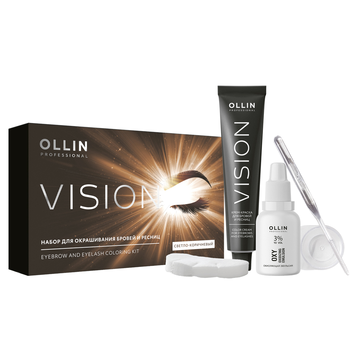 vision Набор для окрашивания бровей и ресниц Светло коричневый ollin 772536 Vision Набор для окрашивания бровей и ресниц Светло-коричневый OLLIN 772536 — изображение 1