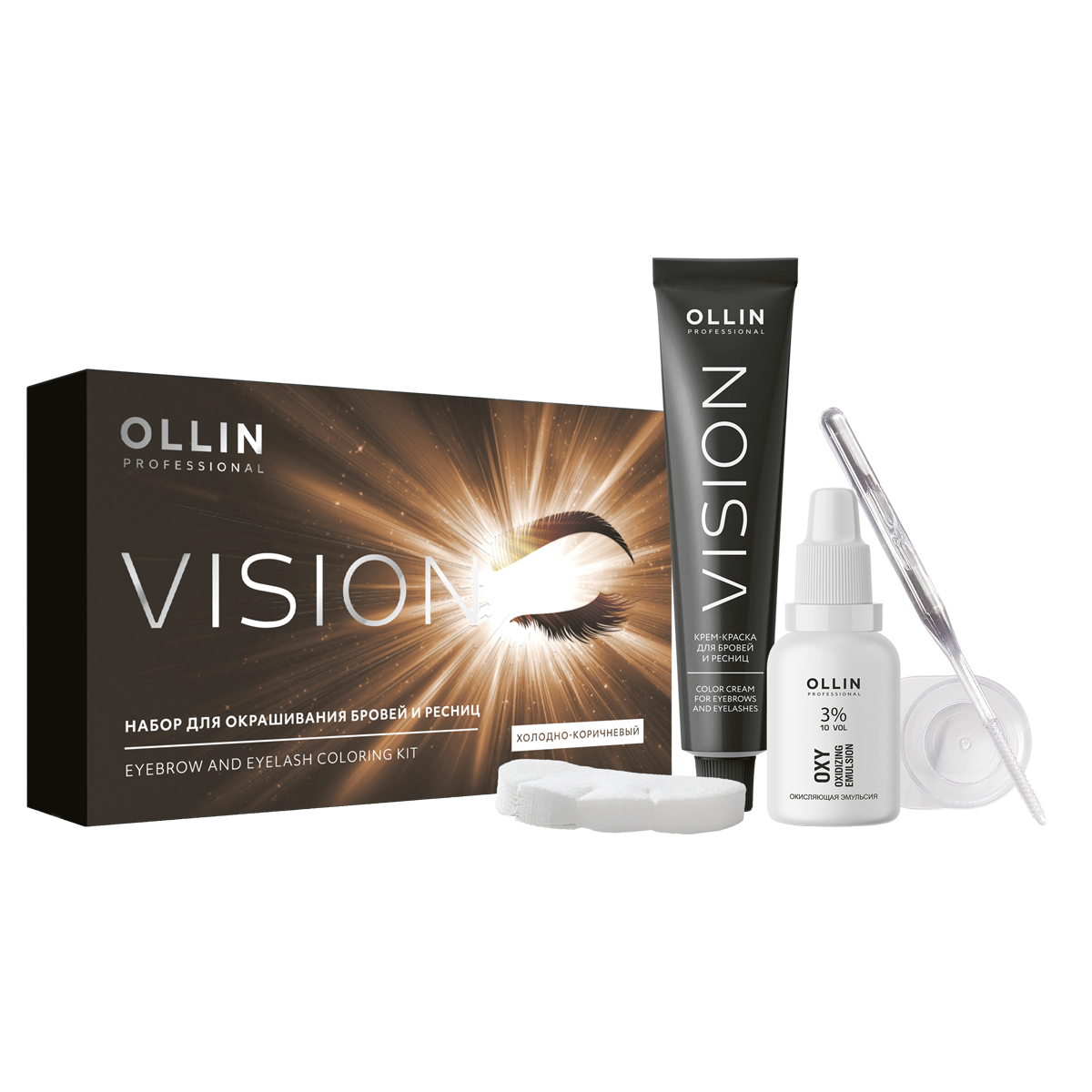 vision Набор для окрашивания бровей и ресниц Холодно коричневый ollin 772567 Vision Набор для окрашивания бровей и ресниц Холодно-коричневый OLLIN 772567 — изображение 1