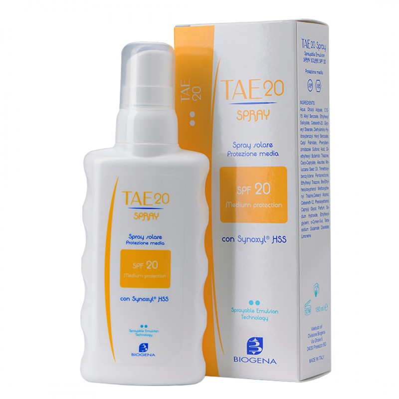 Солнцезащитная эмульсия спрей spf20 / tae 20 spray, 150 мл biogena Солнцезащитная эмульсия-спрей SPF20 / TAE 20 SPRAY, 150 мл BIOGENA — изображение 1