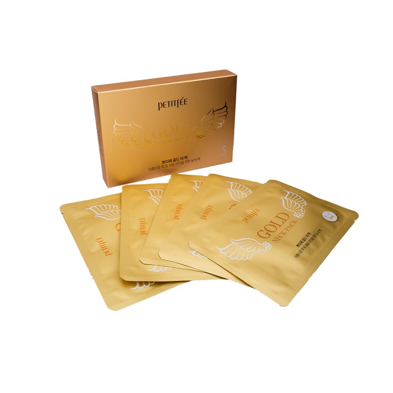 gold neck pack / НАБОР Антивозрастная Гидрогелевая маска патч для шеи ЗОЛОТО, 5 шт по 10 гр Gold Neck Pack / НАБОР Антивозрастная Гидрогелевая маска-патч для шеи ЗОЛОТО, 5 шт по 10 гр — изображение 1