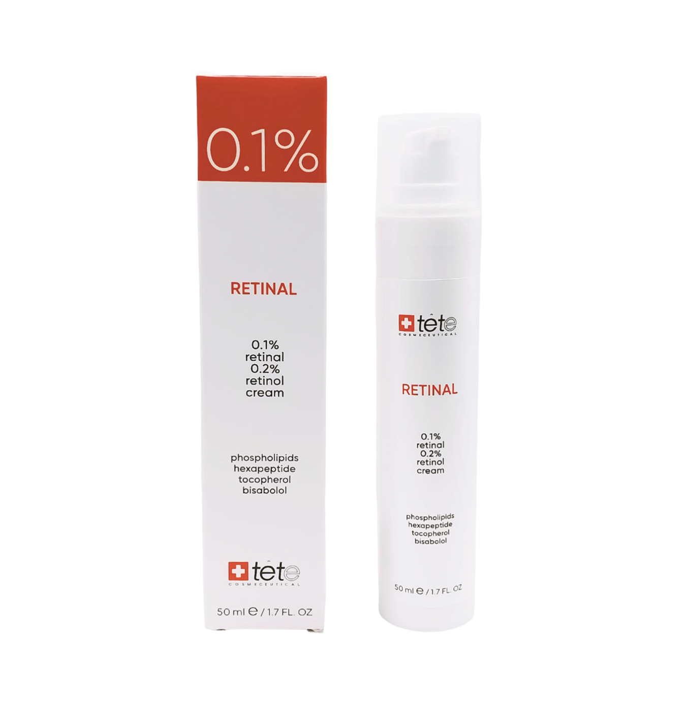 tete 0.1% retinal 0.2% retinol cream Крем для лица с ретиналем 50 мл TETE 0.1% Retinal 0.2% Retinol Cream Крем для лица с ретиналем 50 мл — изображение 1
