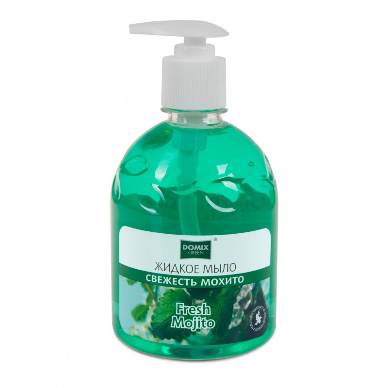 domix green Мыло жидкое с дозатором Свежесть Мохито 500 мл DOMIX GREEN Мыло жидкое с дозатором Свежесть Мохито 500 мл — изображение 1
