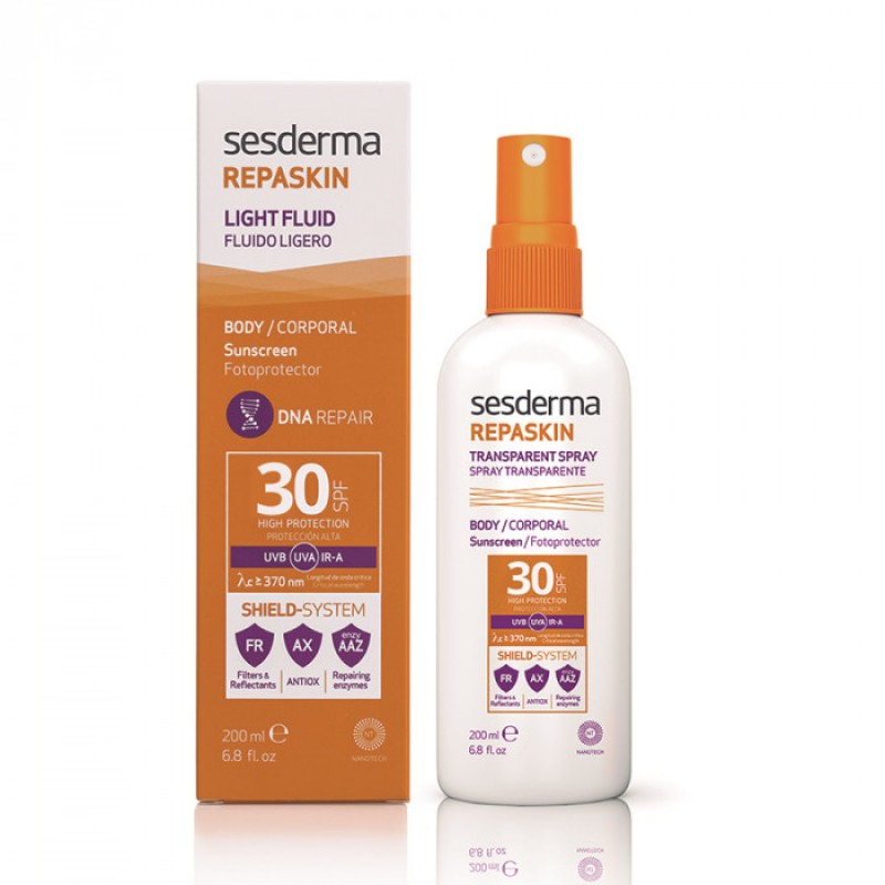 sesderma repaskin Солнцезащитный прозрачный спрей СЗФ 30 200 мл SesDerma REPASKIN Солнцезащитный прозрачный спрей СЗФ 30 200 мл — изображение 1