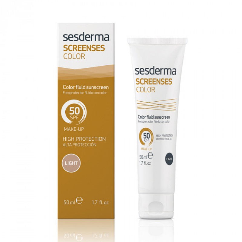 sesderma screenses color fluid sunscreen spf 50 light Солнцезащитное тональное средство (Светлый тон) 30 мл SesDerma SCREENSES Color Fluid Sunscreen SPF 50 Light Солнцезащитное тональное средство (Светлый тон) 30 мл — изображение 1