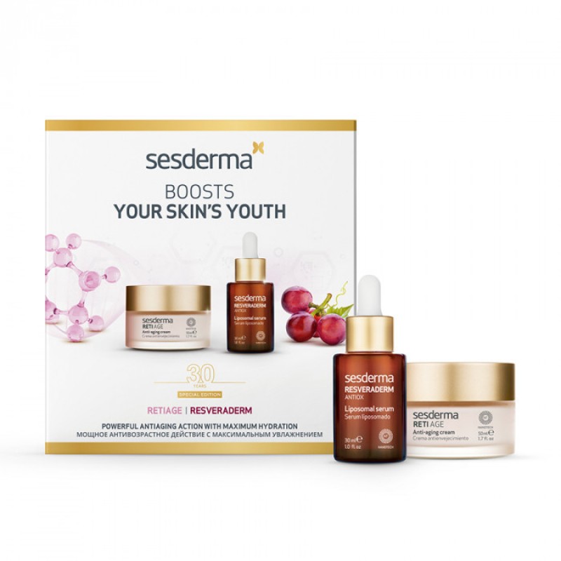 sesderma Набор: reti age anti aging cream Крем антивозрастной 50 мл + resveraderm antiox liposomal serum Сыворотка липосомированная 30 мл SesDerma Набор: RETI AGE Anti-aging cream Крем антивозрастной 50 мл + RESVERADERM ANTIOX Liposomal Serum Сыворотка липосомированная 30 мл — изображение 1